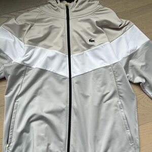 Lacoste Gray and White Lightweight Jacket